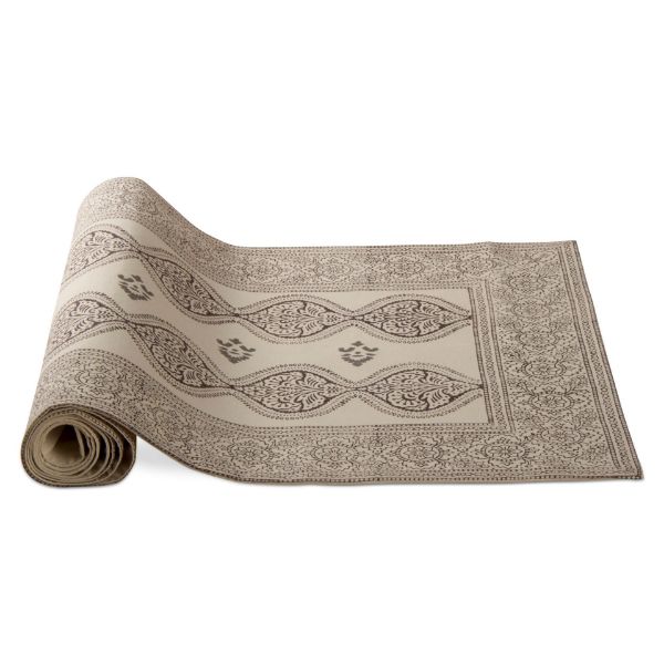 Picture of henna block print runner - natural, black