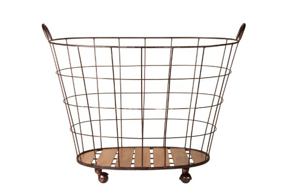 Picture of oval metal basket - antique bronze