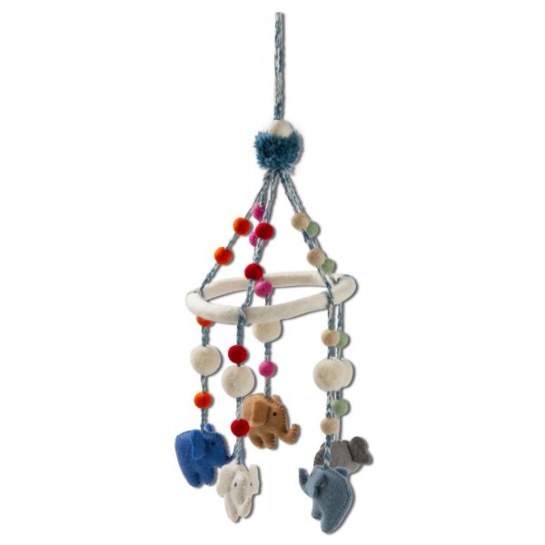 Picture of elephant pom pom mobile - multi