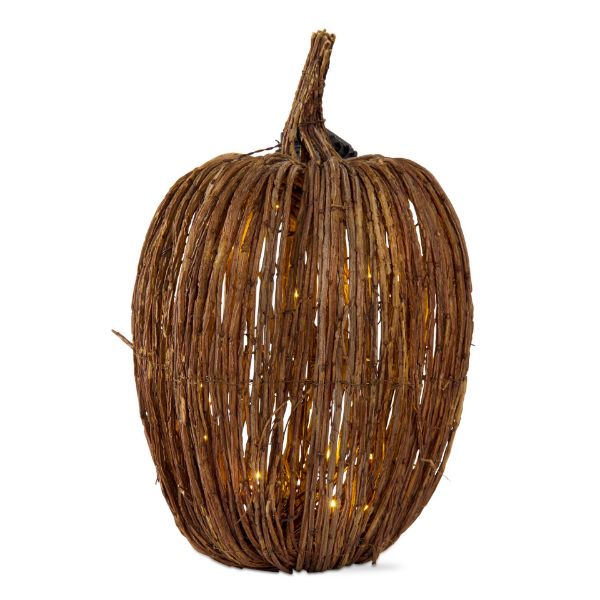 Picture of extra large light up LED vine pumpkin - brown