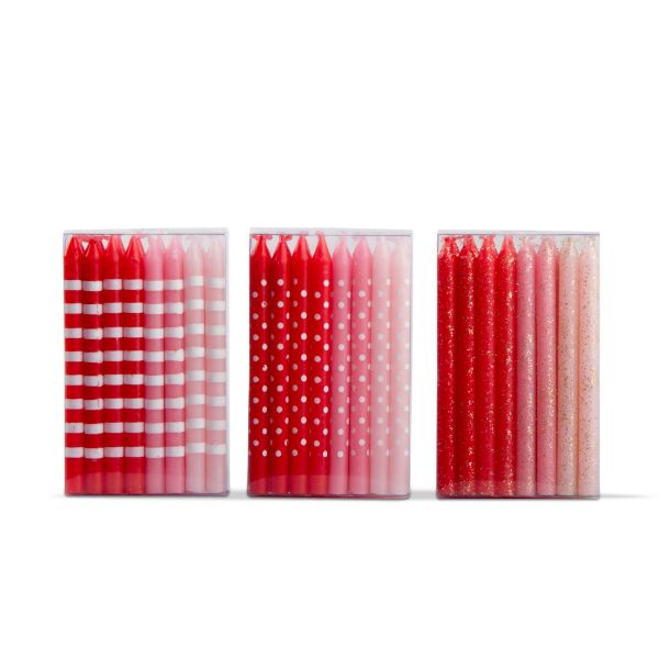 Picture of dazzle birthday candle asmt of 3 - red, pink