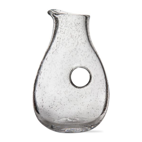 Picture of bubble glass open handle pitcher - clear