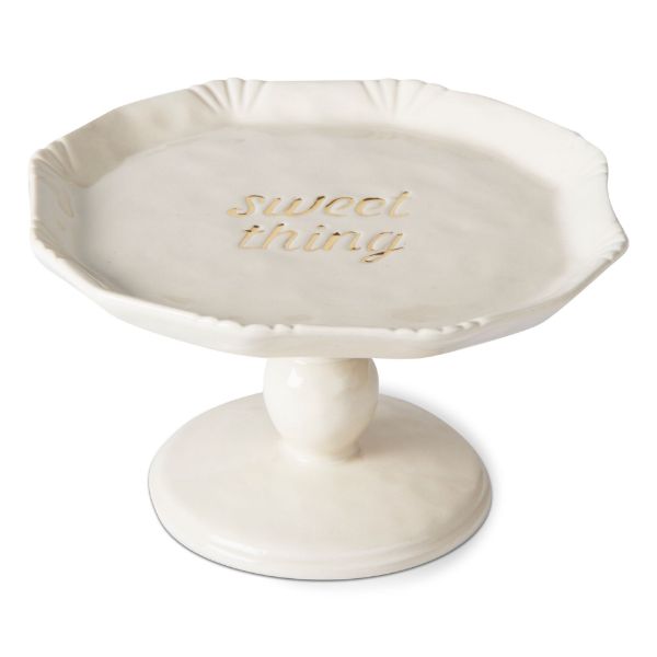 Picture of sweet thing medium cake stand - white, gold