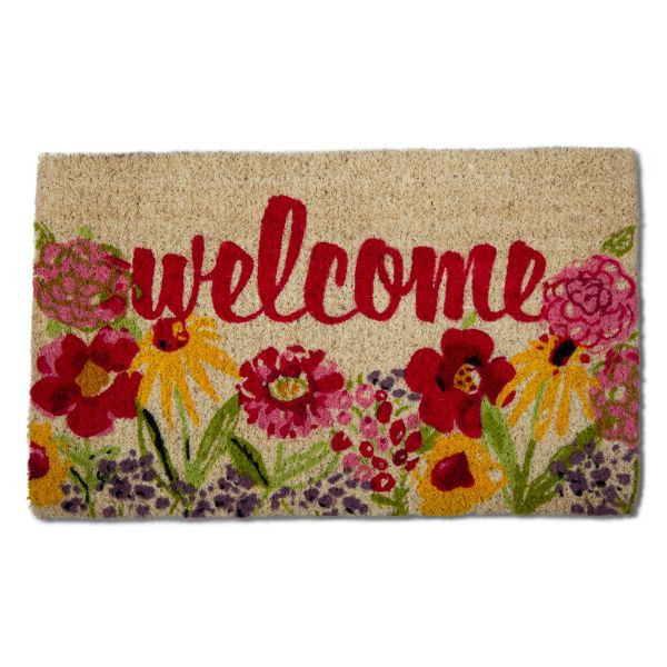 Picture of fresh flowers coir mat - multi