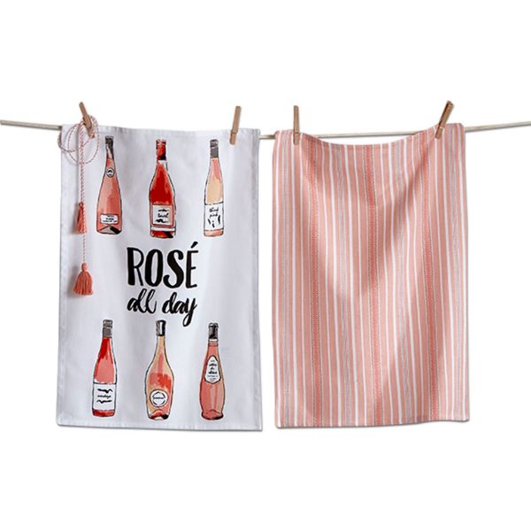 Picture of rose all day dishtowel set of 2 - blush