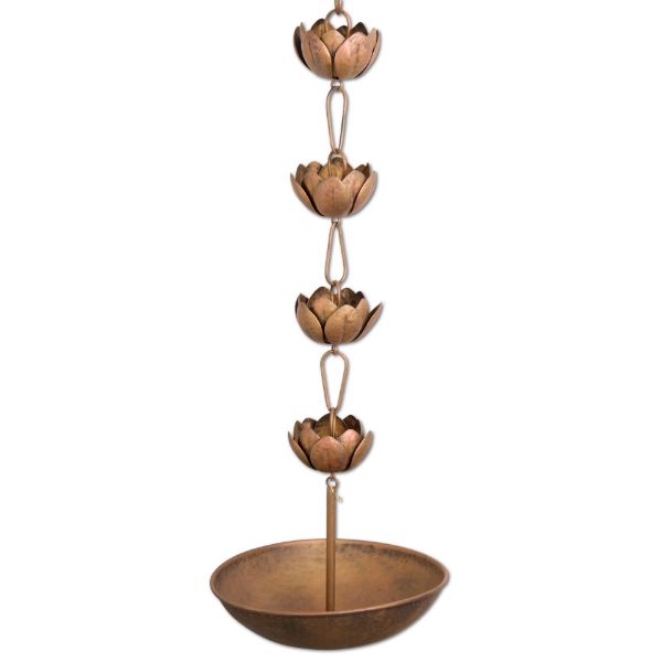 Picture of blossom rain chain - antique brass