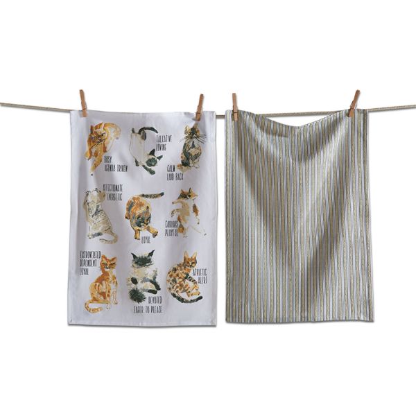 Picture of playful cats dishtowel set of 2 - multi