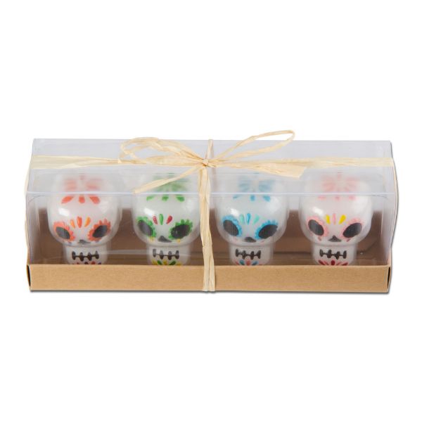 Picture of sugar skull set of 4 - multi