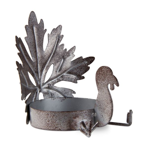 Picture of turkey leaf pillar holder - bronze