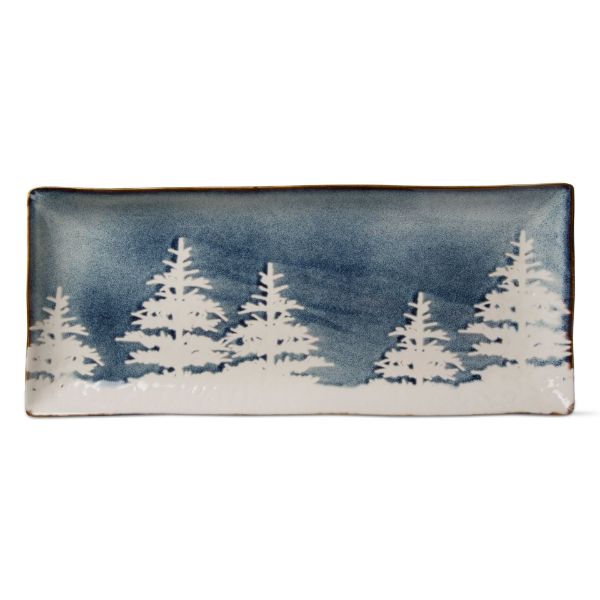 Picture of forest rectangular platter - midnight blue