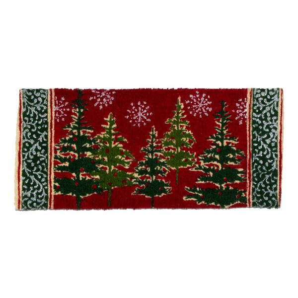 Picture of tis the season trees estate coir mat - red, green