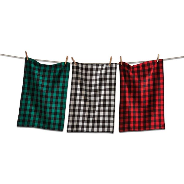 Picture of buffalo check dishtowel set of 3 - multi