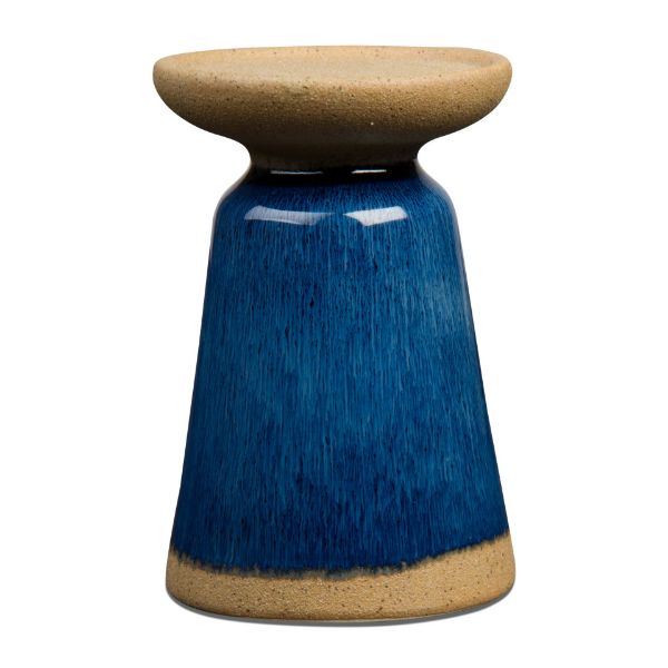 Picture of glazed pillar holder medium - blue