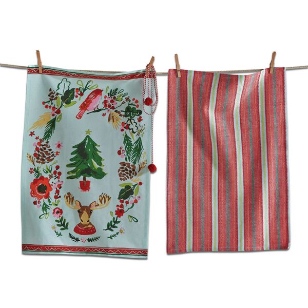 Picture of joyous moose dishtowel set of 2 - multi