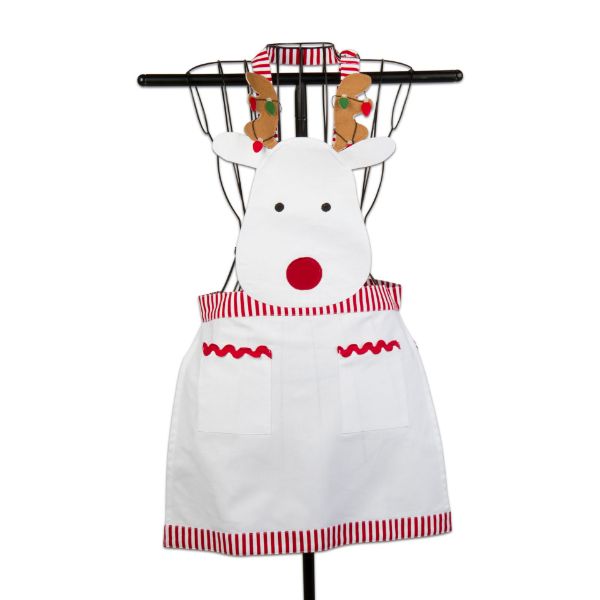 Picture of moose kids apron - red, white