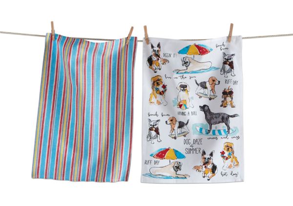 Picture of dog daze dishtowel set of 2 - multi