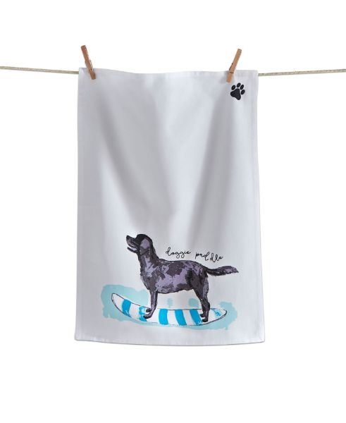 Picture of doggie paddle lab dishtowel - multi