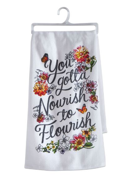 Picture of nourish to flourish floursack dishtowel - multi