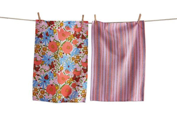 Picture of summer butterfly dishtowel set of 2 - multi