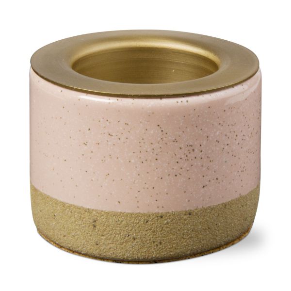 Picture of glazed tealight taper holder - blush