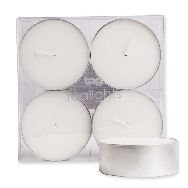 Picture of jumbo tealight candles set of 4 - white