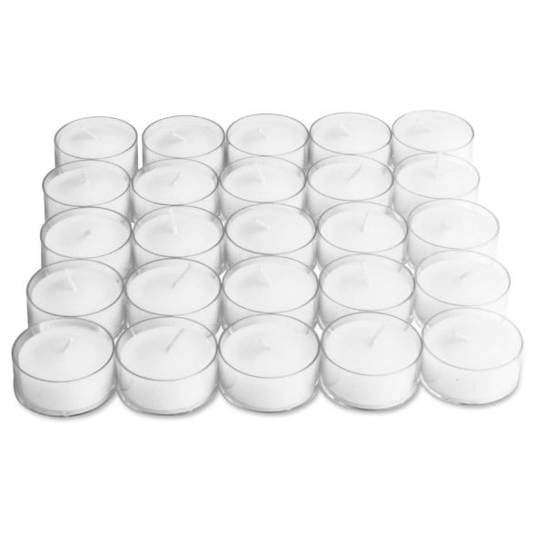 Picture of clear cup tealight candles bag of 25 - white