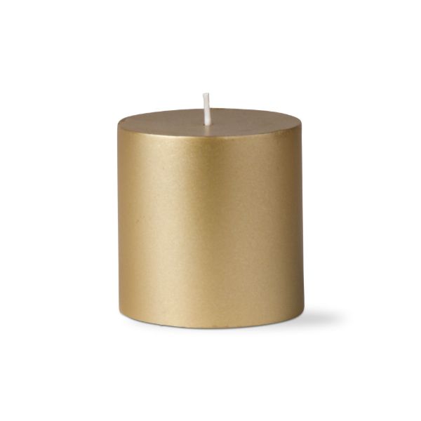 Picture of metallic pillar candle 3x3 - gold