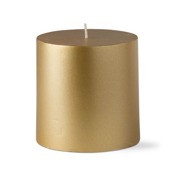 Picture of metallic pillar candle 4x4 - gold