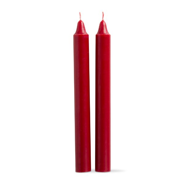 Picture of 8 inch straight candles set of 2 - cranberry