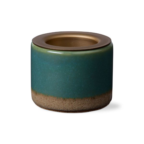 Picture of convertible glazed tealight taper holder small - seafoam