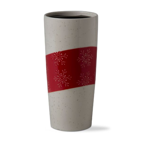 Picture of snowflake travel mug - white, multi