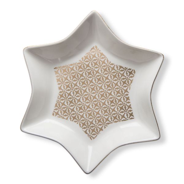 Picture of luxe star shape dish large - white, multi