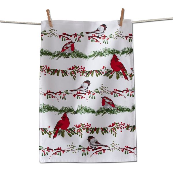 Picture of birds & berries dishtowel - multi