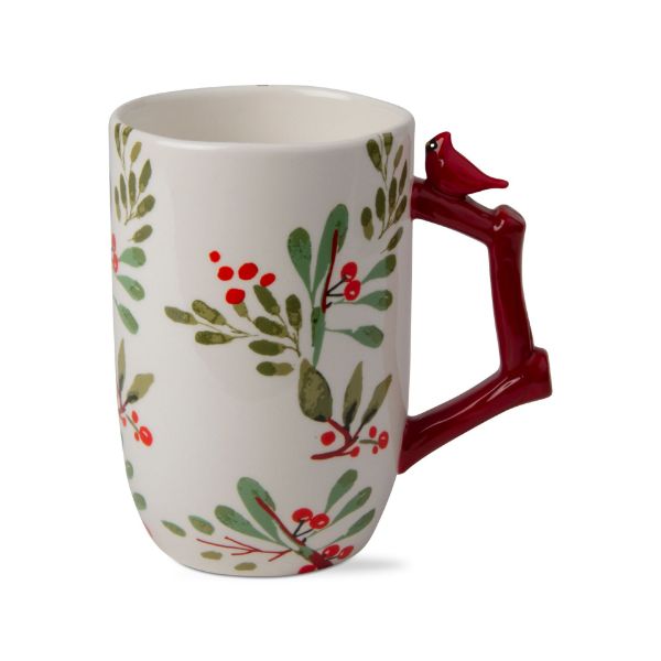 Picture of sprig and cardinal mug - green, multi