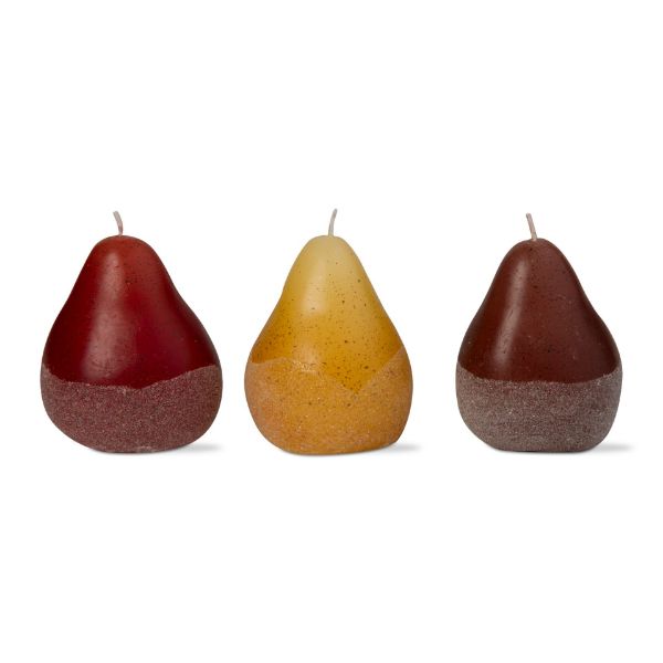 Picture of sugared pear candle assortment of 3 - harvest, multi