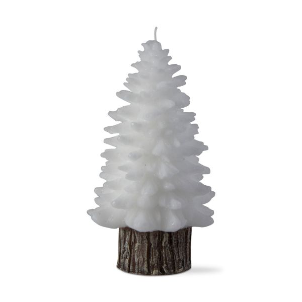 Picture of spruce large rustic tree candle - white