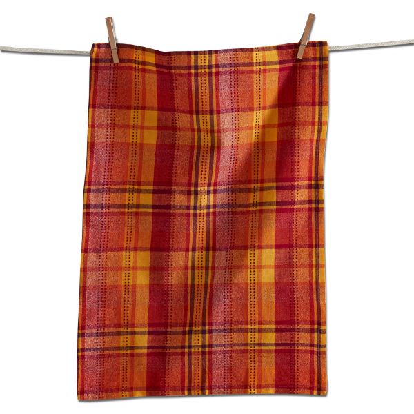 Picture of asher plaid dishtowel - cranberry