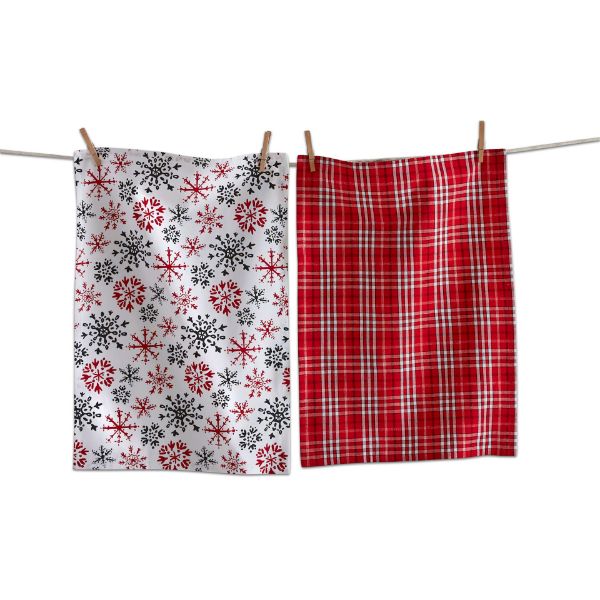 Picture of snowflake dishtowel set of 2 - multi