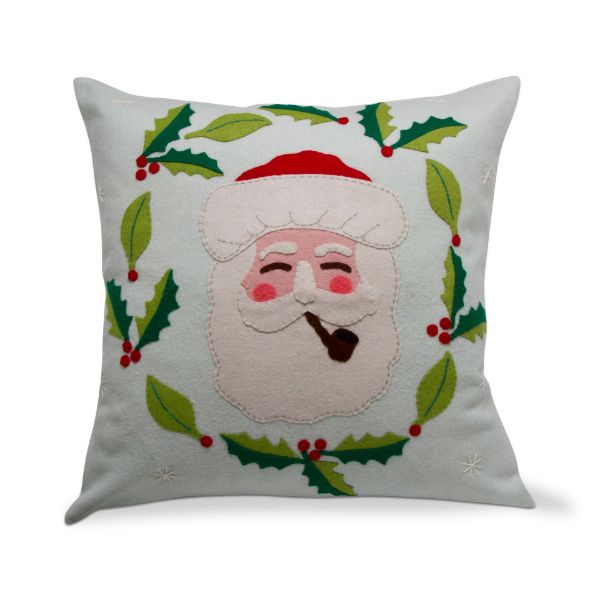 Picture of merry santa felt pillow - light green