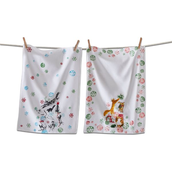 Picture of party animal cats dishtowel set of 2 - multi