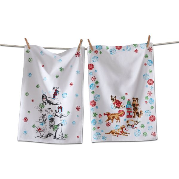 Picture of party animal dogs dishtowel set of 2 - multi