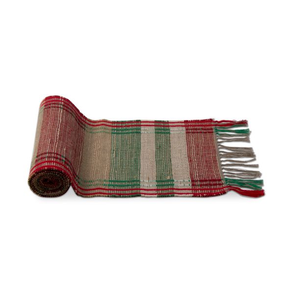 Picture of jingle plaid woven runner - green, multi