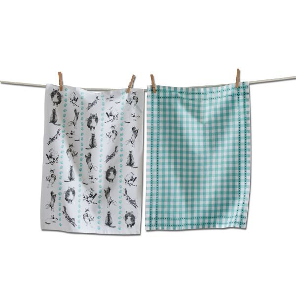 Picture of frisky cats dishtowel set of 2 - multi