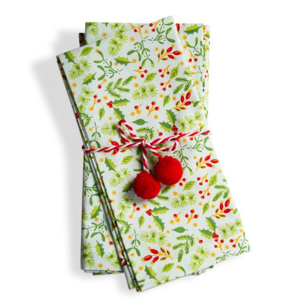 Picture of merry berry micro print napkin set of 4 - multi