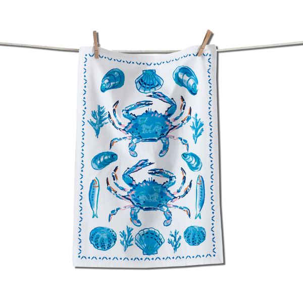 Picture of crab dishtowel - Blue