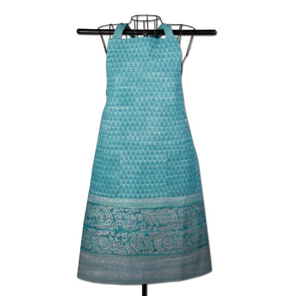 Picture of neela block print apron - Aqua