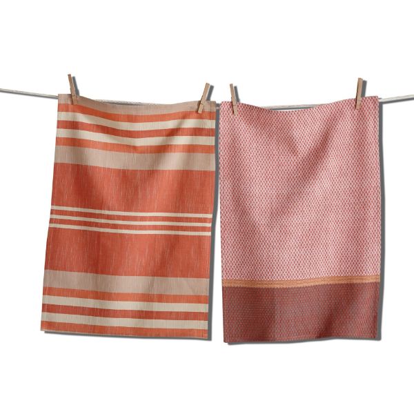 Picture of waterside stripe dishtowel set of 2 - rust