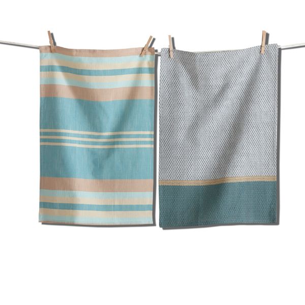 Picture of waterside stripe dishtowel set of 2 - Teal