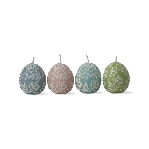 Picture of petunia easter egg candle set of 4 - pastel, multi