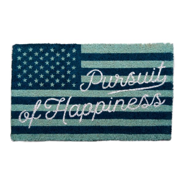 Picture of pursuit of happiness coir mat - blue, multi